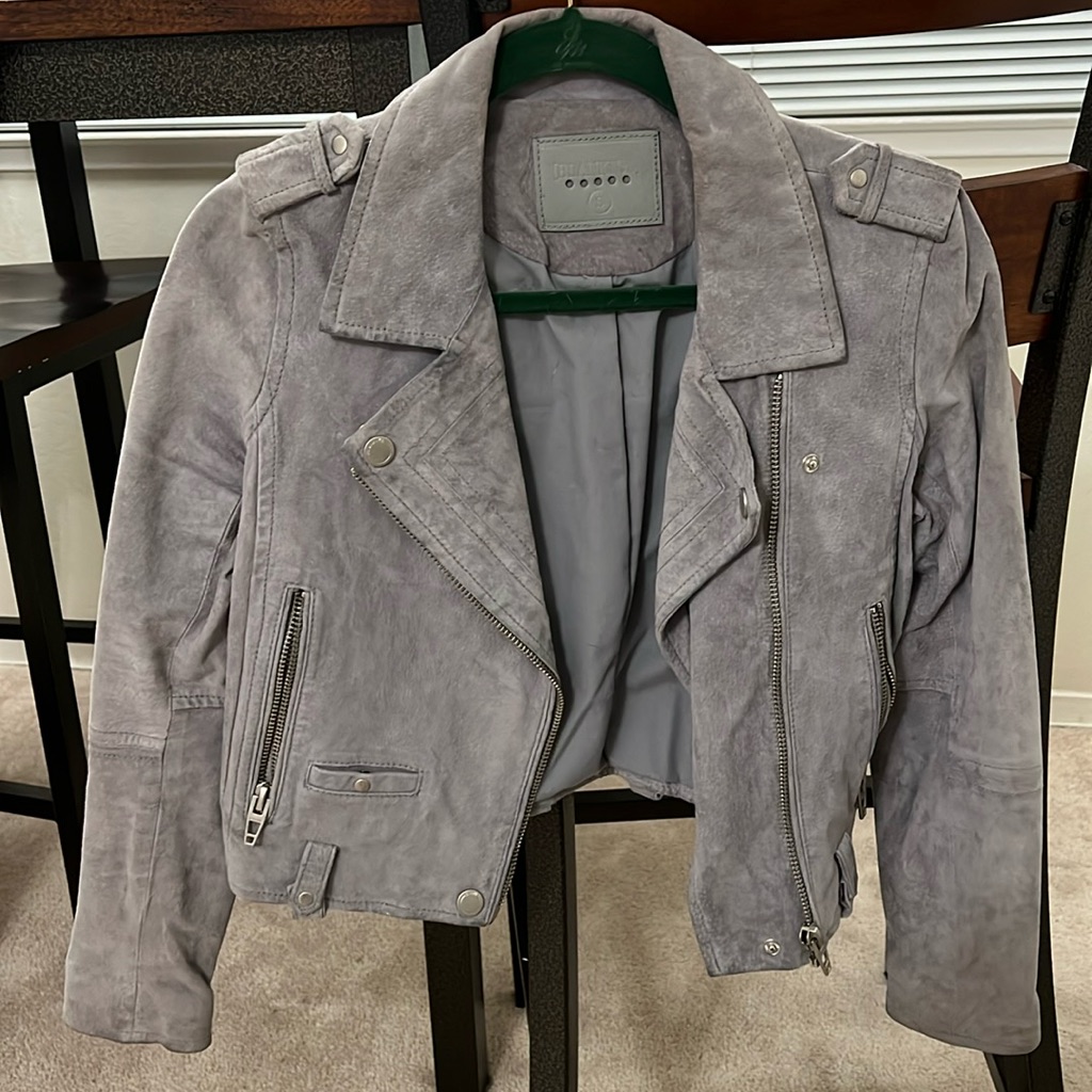 Blank Nyc Grey Suede-Like Moto Jacket | Small